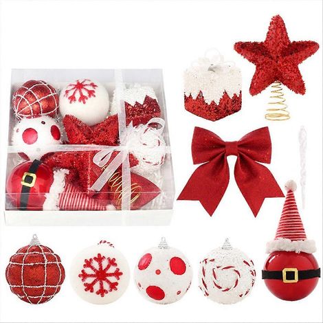Weihnachtskugel hängt am Baum, Weihnachtsmann-Motiv (1/5)