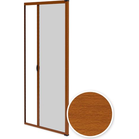 Moustiquaire Porte ALU Chêne Doré – L 140 x H 230 cm Recoupable – Store Anti-Moustique