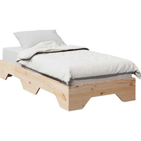 Cadre de lit sans matelas-Structure de lit empilable 75x190 cm bois massif (1/5)