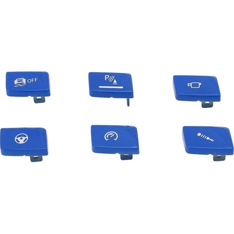 Copertura per pulsanti del pannello del selettore del cambio, 6 pezzi, guida a sinistra, look elegante, ricambio resistente per M3 F80 M4 F82, blu (1/5)