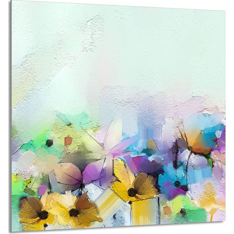 GLASPLATTE FÜR KÜCHE 60x65 Blumen (1/5)
