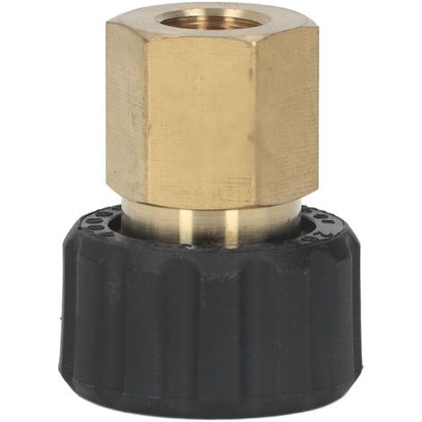 Rosvola Adaptateur de nettoyeur haute pression en laiton et caoutchouc, Anti-Corrosion G1/4 pouces à M22 X 1.5mm, filetage de tuyau pour remplacement femelle 14mm OD. (1/5)