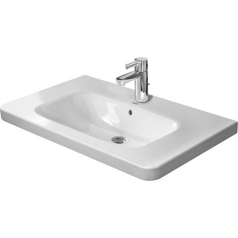 Lavabo meuble Duravit DURASTYLEavec trop plein plage de robinettrie 800x480mm 1 trou de robinetterie blanc