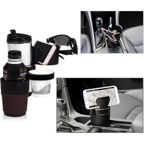 TRADE SHOP - Supporto 5 In 1 Da Auto Porta Cellulare Smartphone Chiavi Occhiali Universale - (1/5)