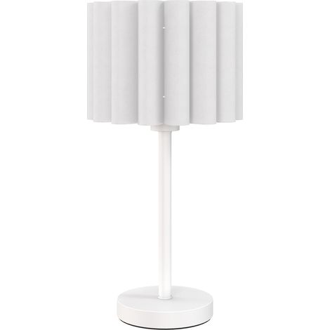 Tischlampe im Retro-Stil, weißer Kunststoffschirm, E27-Fassung