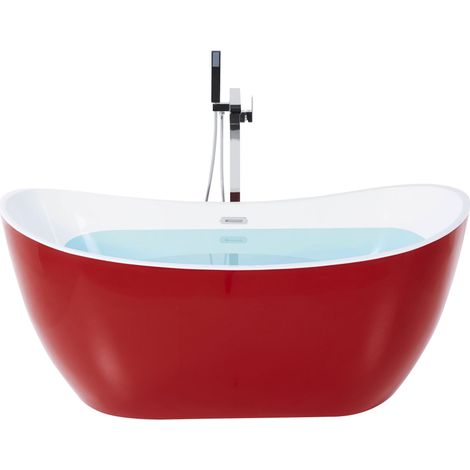 Vasca da Bagno Acrilico Sanitario rosso 150 x 75 cm Antigua