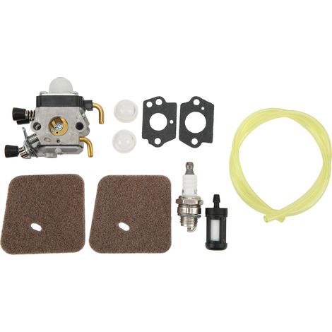 Kit filtre à carburant, filtre à air, amorceur, tuyau essence et bougie d’allumage pour débroussailleuse Stihl FS38 HS45 (1/5)