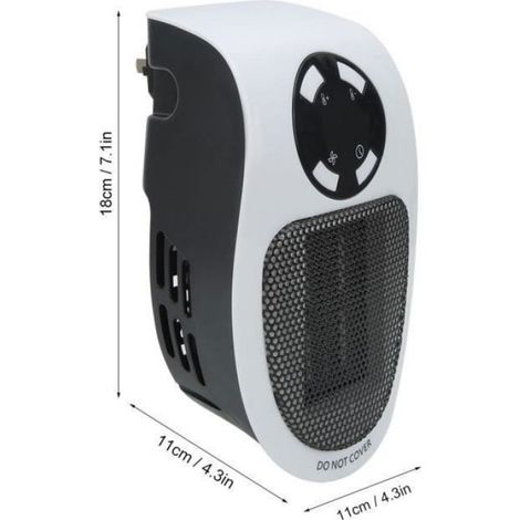 Radiateur Électrique Céramique - 500 W - Pour Bureau Et Maison - Télécommande Incluse - 1 Pièce (1/4)