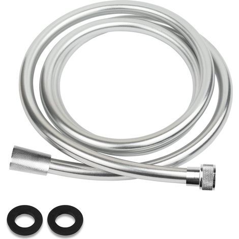 Tuyau flexible de douche 1,5 m, PVC Argent Tuyau de Douche, Tuyau de Douche, Tuyau de Douche, Standard 1/2 Pouces en Laiton Interface, Kink-la Preuve, à l'Épreuve des explosions (1/5)