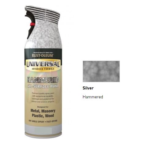Rust-Oleum Universal All Surface Spray Paint - Hammered - Silver - 400ml