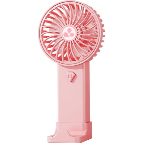 1 ventilateur portatif rechargeable par USB - couleur rose (1/5)