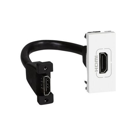 Legrand – Prise HDMI type A 1 module Mosaic – Préconnectorisée avec cordon 15 cm – 2 connecteurs femelle – Transmission HD audio/vidéo (1/7)