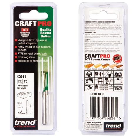 TREND C011X1/4 2 FLUTE CUTTER 7.9MM DIA. (1/5)