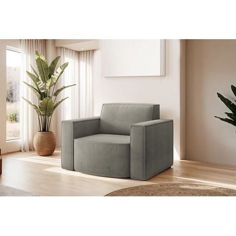 Sessel Designersessel PALMA in Stoff Noel Grau (1/2)
