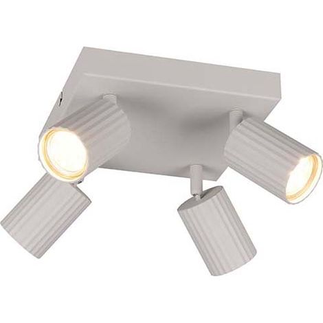 Deckenstrahler Spotleuchte Deckenlampe Flur Metall grau 4-flammig GU10 B 20 cm