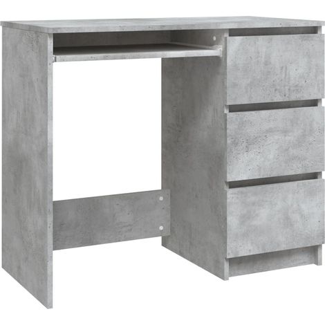Bureau table poste de travail meuble d'ordinateur informatique étude 90 x 45 x 76 cm bois d’ingénierie gris