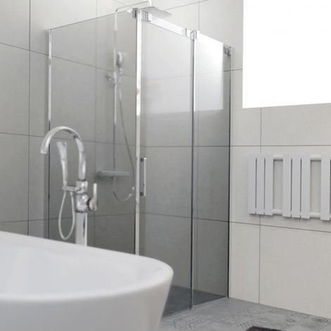 Cabine de douche d'angle OCEAN 203 RIHO 140x100 x195cm avec porte coulissante-Gauche-140 -- (1/3)