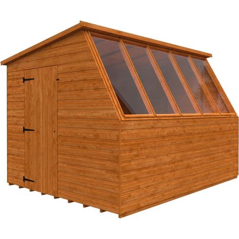 10x8 Jewel Potting Shed 12mm Shed - L295 x W235 x H217 cm - Solid Wood/Softwood/Pine - Burnt Orange