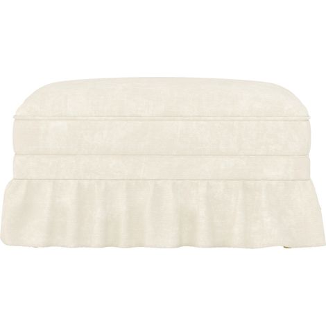 Pouf ottomano in ciniglia bianco HOMVRA (1/5)