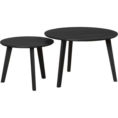 Ronin Couchtisch Set mit 2 Asche-Dekor schwarz.