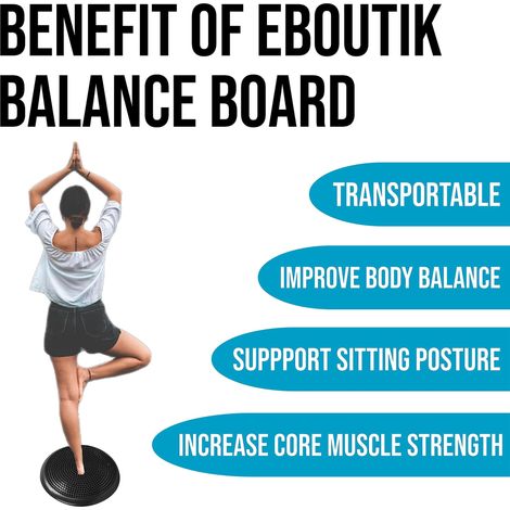 Tapis de yoga antidérapant, planche d'équilibre Body Fitness - Coussin d'entraînement rond pour le soutien lombaire, le soulagement des douleurs du bas du dos, le renforcement des muscles profonds et (1/3)