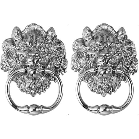 Poignée de porte en alliage zinc forme tête lion (1/5)