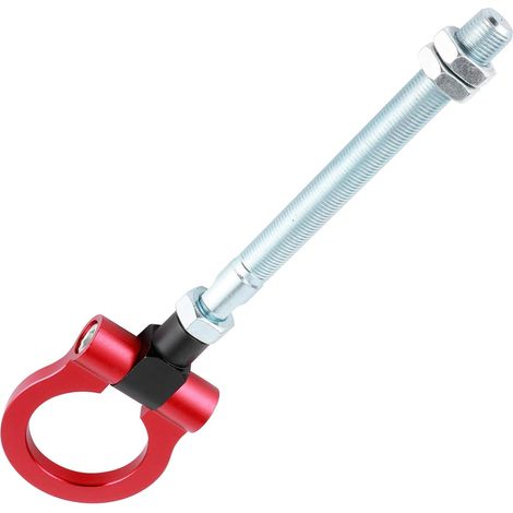 Crochet de Remorquage Robuste avec Anneau Pliable Racing IS2303 pour, Remplacement Direct, Polie, Aluminium de (Rouge) (1/4)