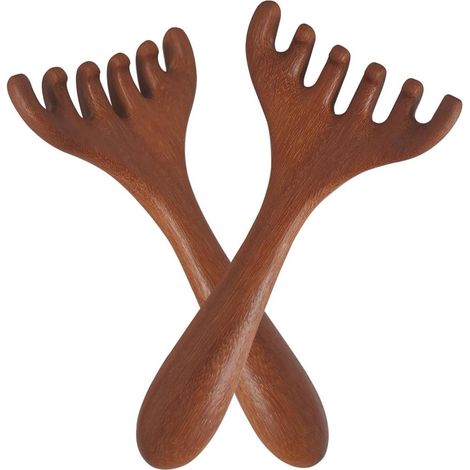 Wooden scalp massager (2 units), head massage comb for deep relaxation and stress reduction, ideal scalp massage tool for gifting. (1/5)