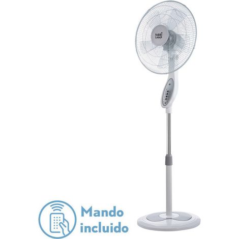 Standventilator Floxo Weiß/Grau 3 Geschwindigkeiten 45 W mit Fernbedienung Timer 5 Flügel Regx44,5x40 cm (1/2)