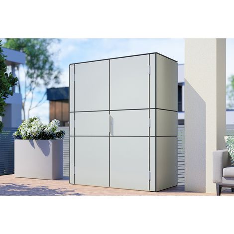Armoire de jardin haute Bertilo HPL gris 0,94m² (1/5)