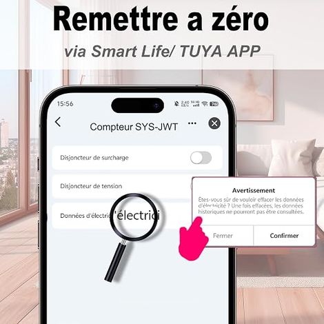 Compteur Électrique Commutateur Rail Din, 1P+N/ 150a/ 230vac Connecteur Compteur d'énergie Smart Meter Switch Timer, Consommation des compteurs d'énergie (1/3)