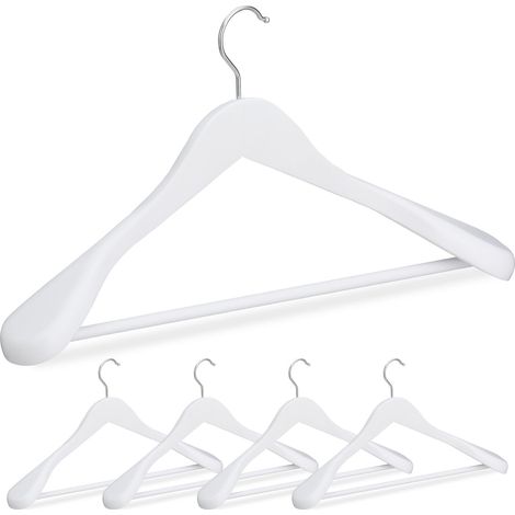 Perchas de madera para trajes, juego de 5, ganchos giratorios de 360°