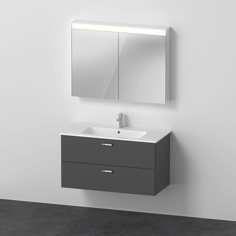 Duravit Xbase, juego de muebles de pared, con espejo LED, lavabo (1/5)