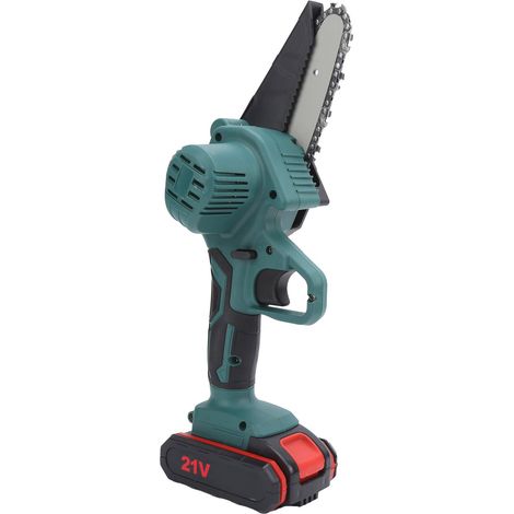 Scie électrique mini 550W 21V, tronçonneuse de jardin 4in, 2 batteries lithium, charge rapide, prise UE 100-240V, coupe efficace (1/5)