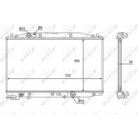 Radiateur, refroidissement du moteur NRF 58452 HONDA 19010RBDE01