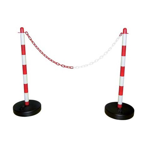 COLONNINA SEGNALETICA - PLT BIANCO/ROSSO H.CM 90 BASE A RIEMPIRE- 2 pezzi