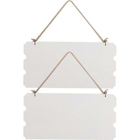Set mit 2 unbehandelten Holzplaketten zum Selbergestalten, leere Dekorationen für Geschäft, Boutique oder Zuhause (weiß) – 23,5 x 11,8 x 0,7 cm (1/2)