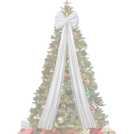 Très Grand Noeud De De Sapin De Noël 200 cm Décorations Saisonnières Nœuds En Velours Géants Décoration De Cime De Sapin De Noël Maison Escalier Cheminée Porche Bureau Fête Mariage Vacances (1/5)