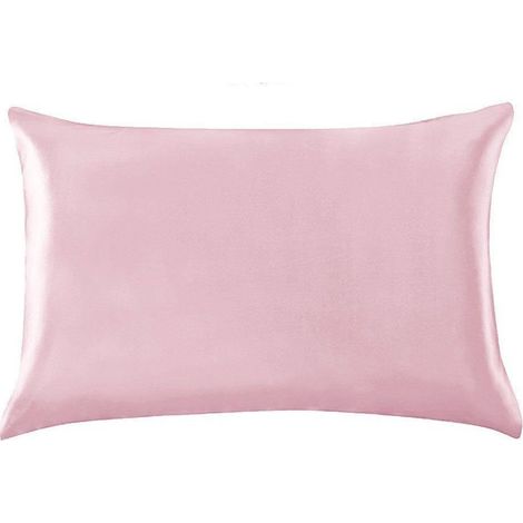 Filiyano – oreiller en soie 50x75cm – Taie d'oreiller en soie 50x75cm avec fermeture éclair invisible, rose, lot x1. (1/4)