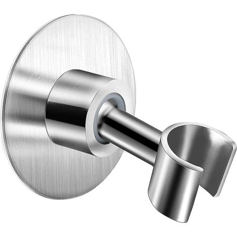 Support de douche en acier inoxydable sans perçage, pommeau de douche à base fixe (1/4)