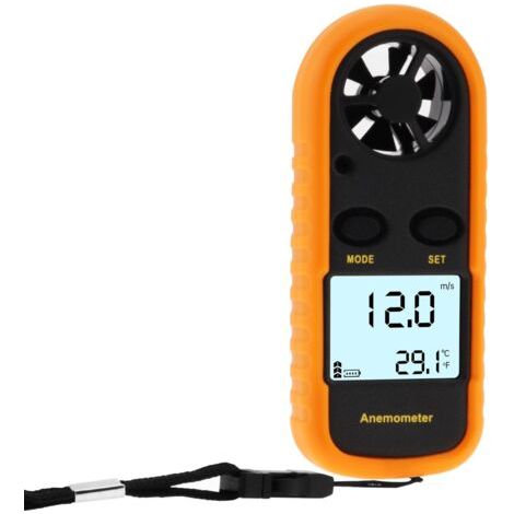 GM816 Anémomètre Portable, Anémomètre Numérique Haute Précision, anémomètre à écran LCD pour le vol de cerf-volant/météorologie/pêche avec vitesse de l'air MAX/MIN/AVG, test de température du vent (1/5)