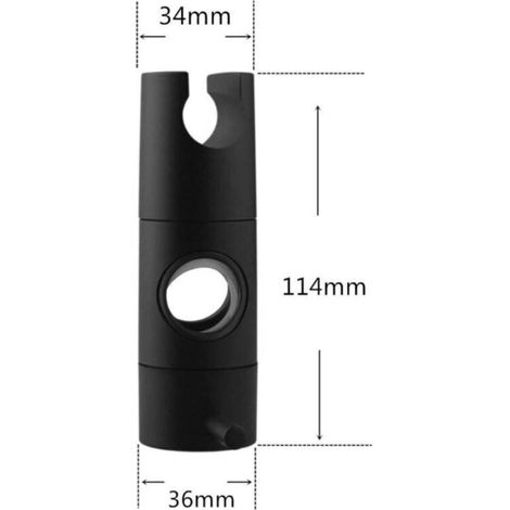 [NIEMALS VERWENDET] Duschhalterung, 22 mm verstellbarer Durchmesser, Handbrausehalterung im Chrom + ABS-Design, einfache Installation, geeignet für Duschstange (Rohr mit 22 mm Durchmesser, schwarz lac