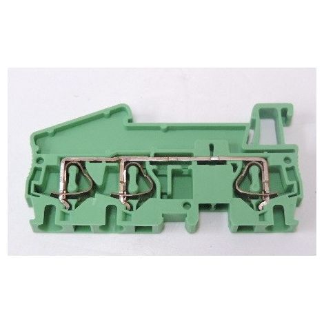 Bloc de jonction simple 3 connexions 1 étage pour fil souple 4mm² vert bornes ressort ST 4-TWIN GN PHOENIX 3037384