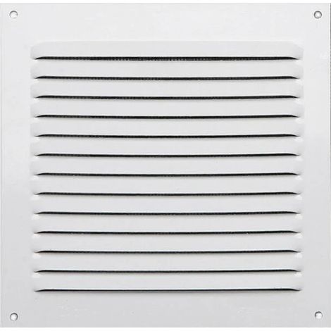 Lot de 5 grilles aluminium laquées blanc avec moustiquaire 15x15 cm - Ep 0,8