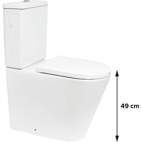 Brevis Stand-WC ohne Spülrand aus Keramik mit SoftClose-Sitz, weiß (SATBRE32) (1/5)