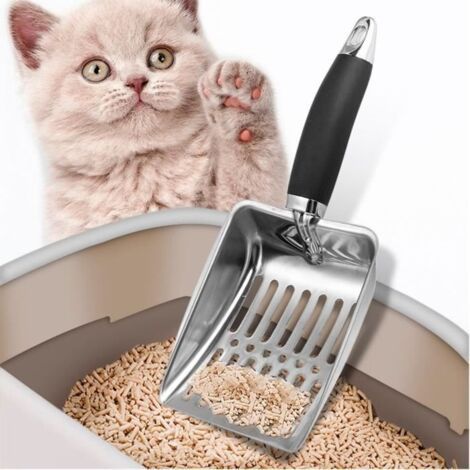 Katzenstreuschaufel aus Metall – 26 cm – Hochwertig – Ergonomisches Design – Effiziente Reinigung (1/5)