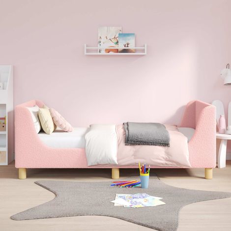 Kinderbettgestell mit Kopfteil Rosa 80 x 160 cm Schafstoff (1/5)