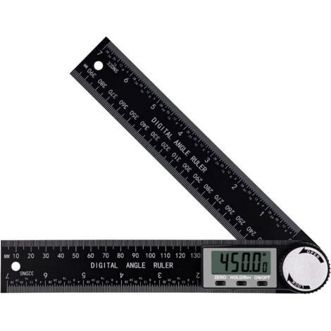 Detector de ángulos digital, inclinómetro digital, transportador, herramienta de medición de ángulos, regla angular con pantalla LCD para reparaciones en construcciones de madera. (1/4)