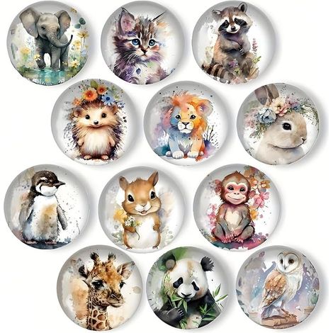Lot de 12 aimants pour réfrigérateur, Aimants Décoratifs, Magnet Frigo Enfant, 3D Magnet Frigo pour armoires de Bureau, Tableaux Blancs et Photos Aimants décoratifs pour la Maison (1/5)
