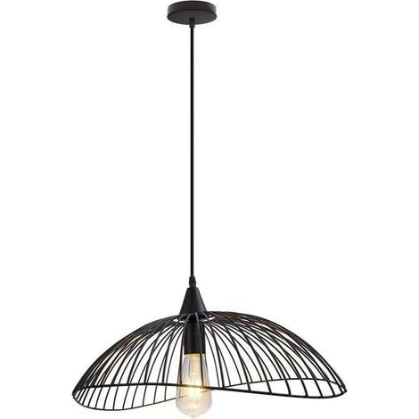 Lampada a sospensione in metallo in stile industriale, moderna plafoniera minimalista per sala da pranzo e cucina (lampadina non inclusa). (1/4)
